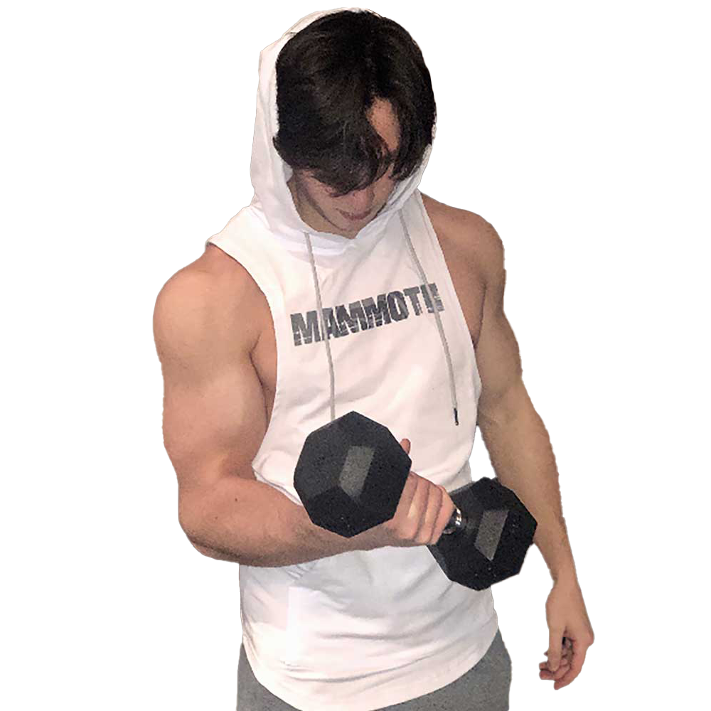 Sleeveless Hoodie, White