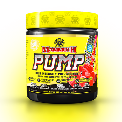 MAMMOTH PUMP - Fully Loaded powerful pre-workout formula with scientifically researched ingredients in effective doses, for Extreme Energy and endurance, high intensity workouts; Hard Muscle Gains and Massive Muscle Pumps! Swedish Berry  PREWORKOUT HIGH INTENSITY ENDURANCE STRENGTH. MEN WOMEN. Preworkout Supplement Canada.  