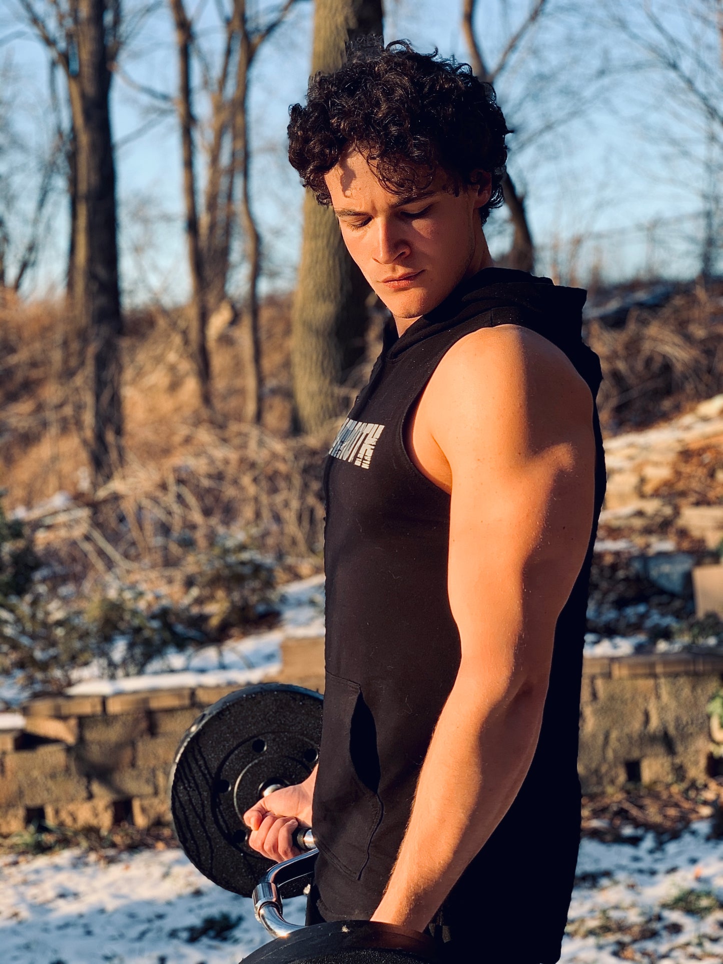 :: MAMMOTH CLASSIC SLEEVELESS HOODIE - BLACK